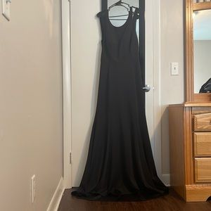 Long cross back gown